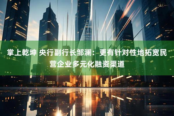 掌上乾坤 央行副行长邹澜：更有针对性地拓宽民营企业多元化融资渠道