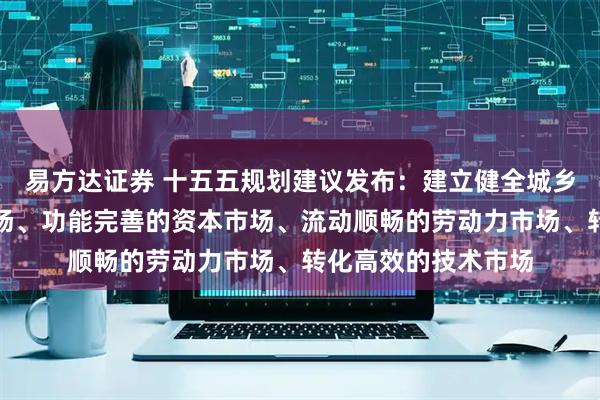 易方达证券 十五五规划建议发布:建立健全城乡统一的建设用地市场、功能完善的资本市场、流动顺畅的劳动力市场、转化高效的技术市场