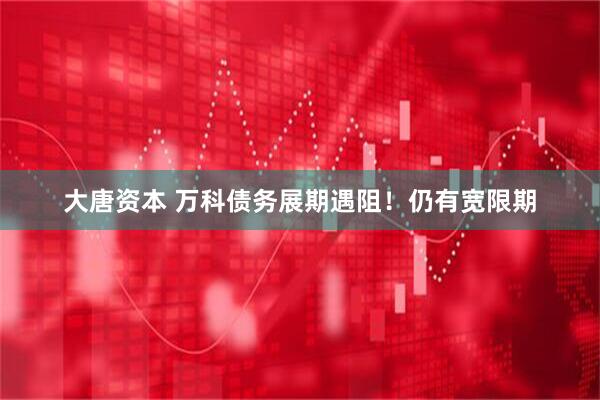 大唐资本 万科债务展期遇阻！仍有宽限期